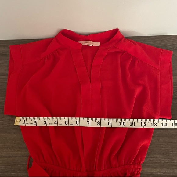 Monteau Red Cap Sleeve Flowy Lightweight Midi Dress - Picture 10 of 11